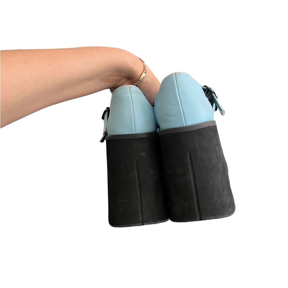 Demonia Kera MaryJane Blue Platform Heels - Picture 12 of 15